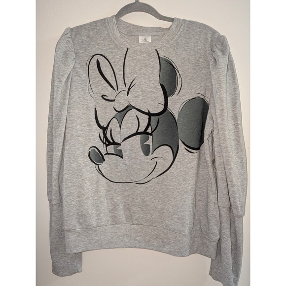 Disney Jackets & Blazers - Disney Minnie Mouse Womens gray Puff Sleeve Summer Sweatshirt Size Large NWT